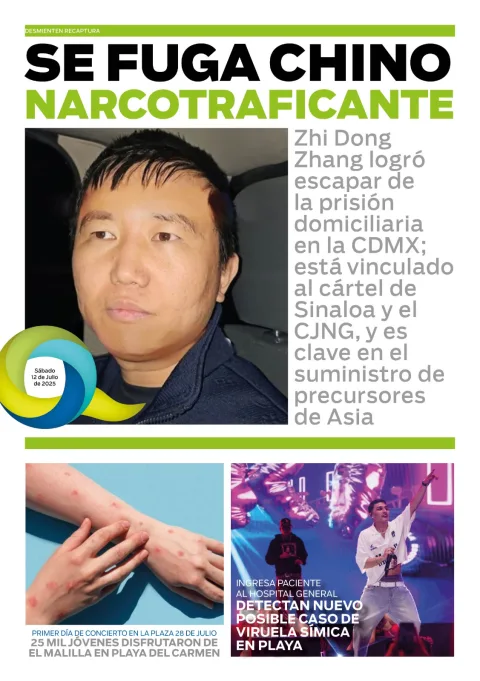 Portada de El Quintana Roo (contraportada) del sábado, 12 de julio de 2025