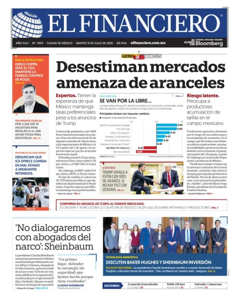 Portada de El Financiero