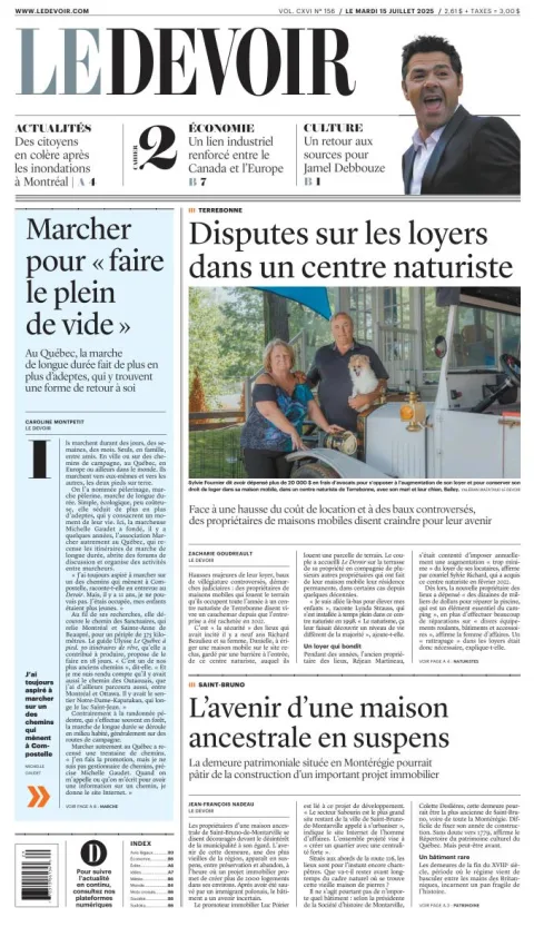 Portada de Le Devoir del 2025-07-15