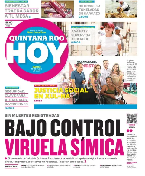 Portada de Quintana Roo Hoy del 2025-07-15