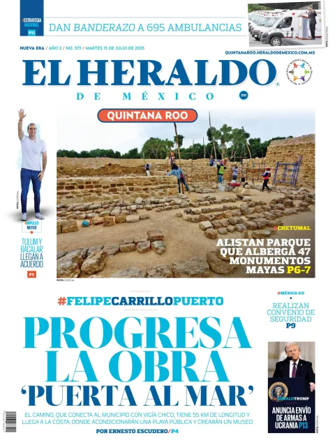 Portada de El Heraldo de Mexico - Quintana Roo del martes, 15 de julio de 2025