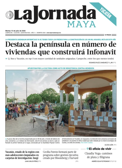 Portada de La Jornada Maya Yucatán del martes, 15 de julio de 2025