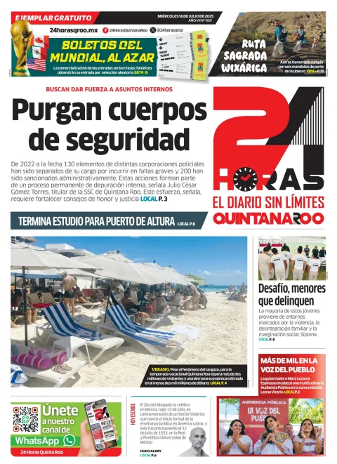 Portada de 24 Horas Quintana Roo