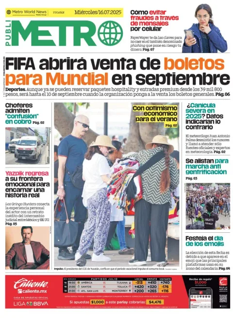 Portada de Publimetro Merida