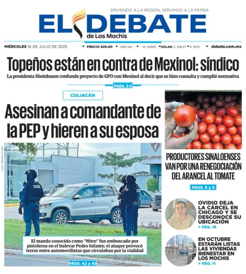 Portada de El Debate de los Mochis del 2025-07-16