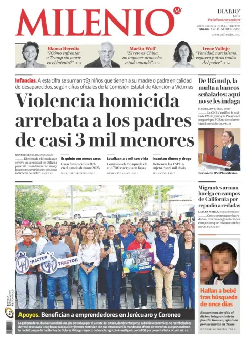 Portada de Milenio Leon del miércoles, 16 de julio de 2025