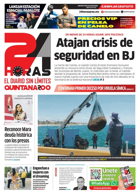 Portada de 24 Horas Quintana Roo
