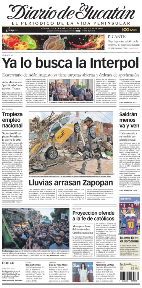 Portada de Diario de Yucatán