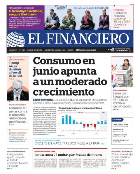 Portada de El Financiero