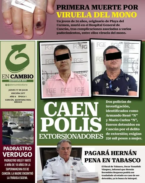 Portada de En Cambio - Quintana Roo (contraportada) del jueves, 17 de julio de 2025