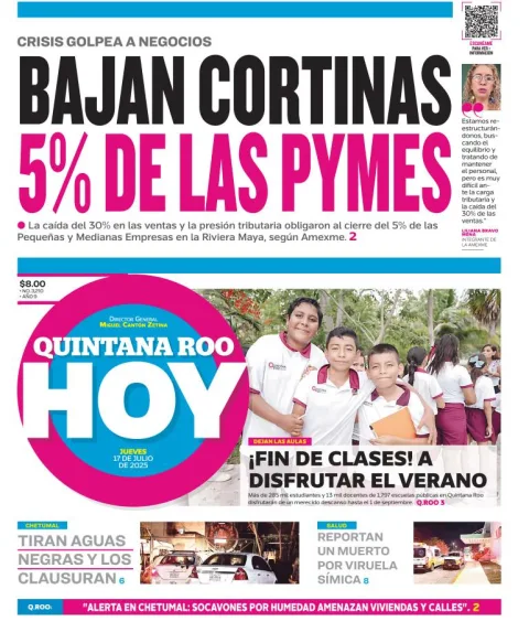 Portada de Quintana Roo Hoy del 2025-07-17