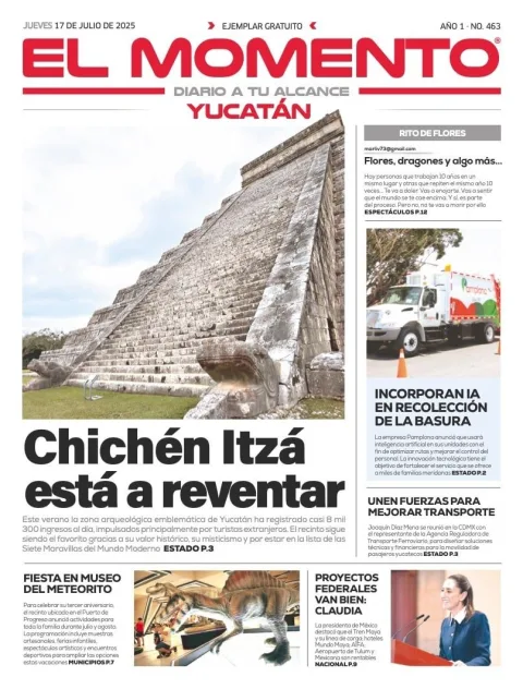 Portada de El Momento Yucatan del jueves, 17 de julio de 2025