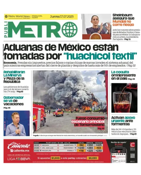 Portada de Publimetro Guadalajara del 2025-07-17