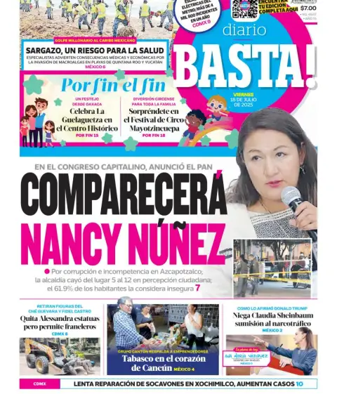 Portada de Basta del viernes, 18 de julio de 2025