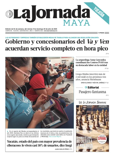Portada de La Jornada Maya Yucatán del viernes, 18 de julio de 2025