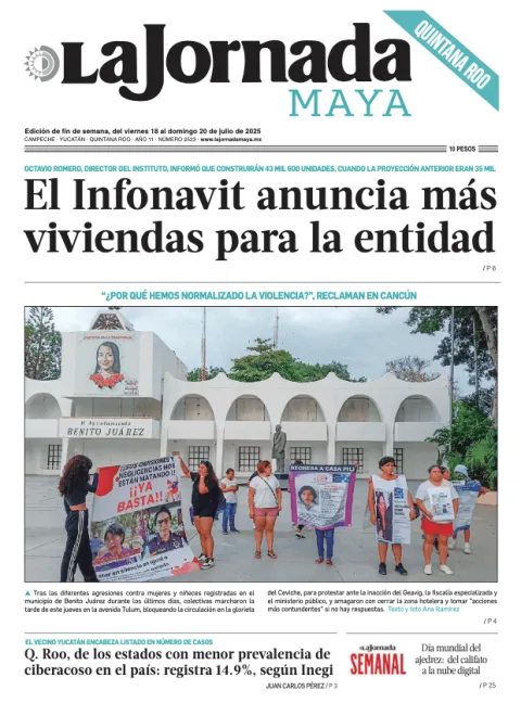 Portada de La Jornada Maya Quintana Roo del viernes, 18 de julio de 2025