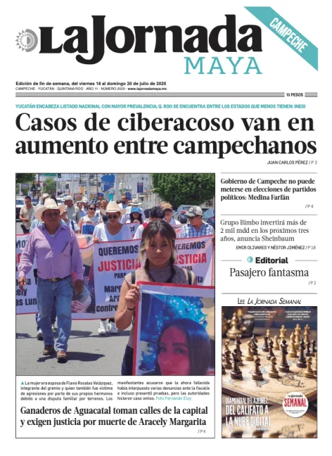 Portada de La Jornada Maya Campeche del viernes, 18 de julio de 2025