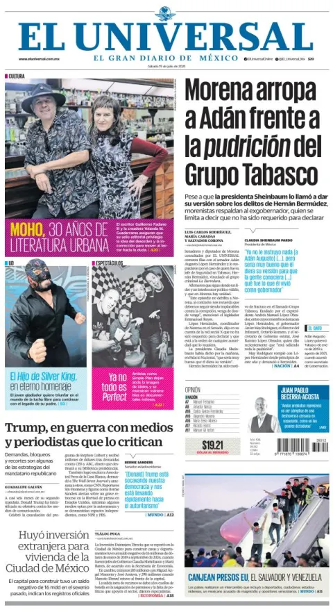 Portada de El Universal