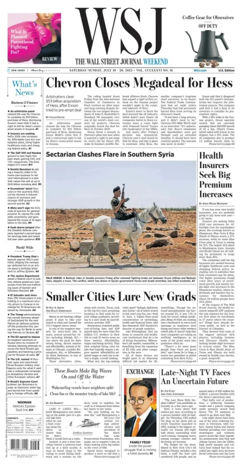Portada de The Wall Street Journal