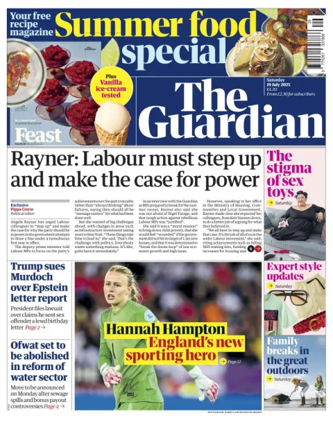 Portada de The Guardian (reino Unido)