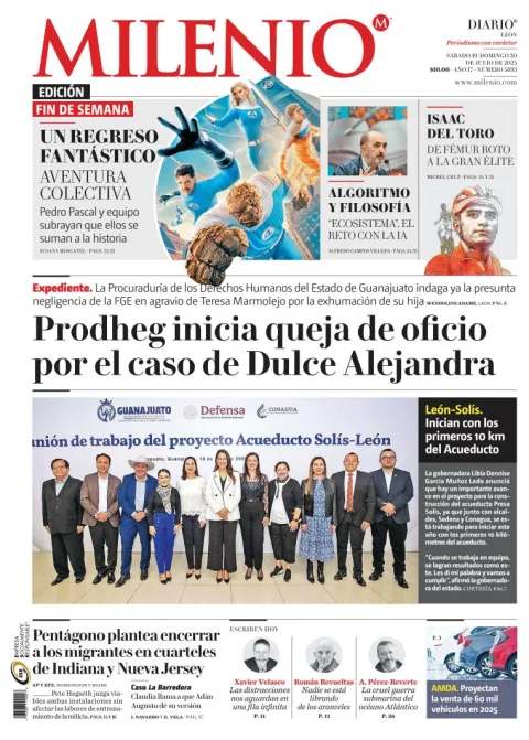 Portada de Milenio Leon del sábado, 19 de julio de 2025