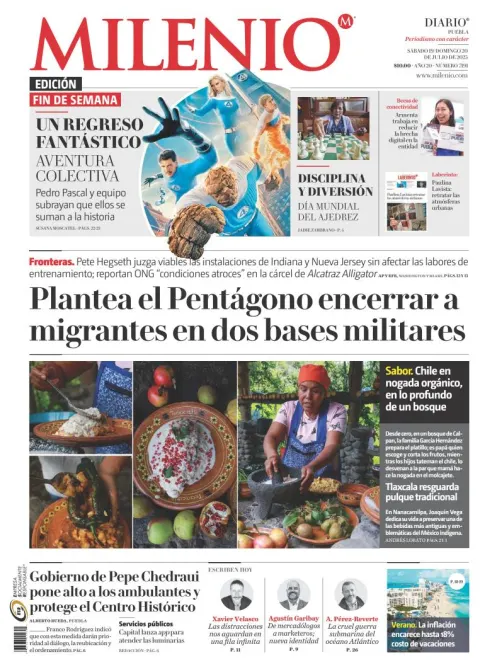 Portada de Milenio Puebla del sábado, 19 de julio de 2025