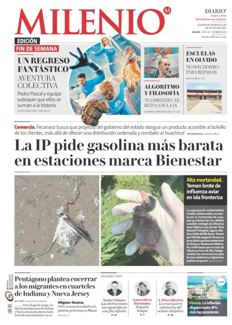 Portada de Milenio Tamaulipas del sábado, 19 de julio de 2025