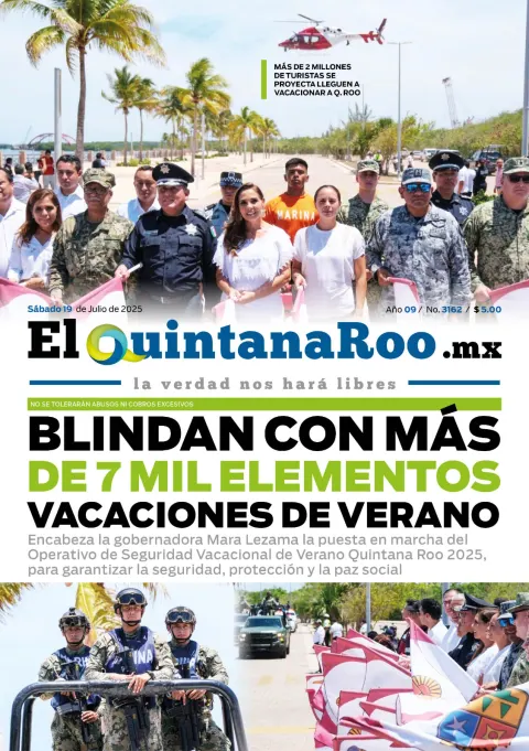 Portada de El Quintana Roo (portada) del sábado, 19 de julio de 2025