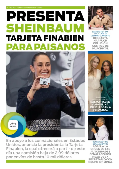 Portada de El Quintana Roo (contraportada) del sábado, 19 de julio de 2025