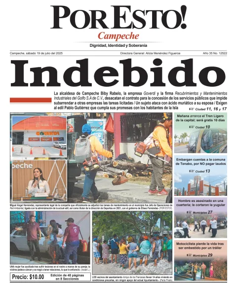 Portada de Por Esto (campeche) del sábado, 19 de julio de 2025