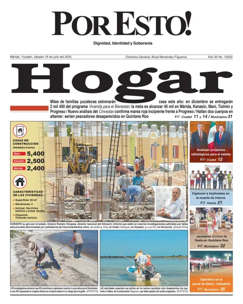 Portada de Por Esto (merida, Yucatan) del sábado, 19 de julio de 2025