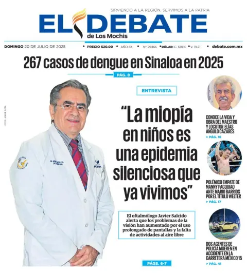 Portada de El Debate de los Mochis del 2025-07-20