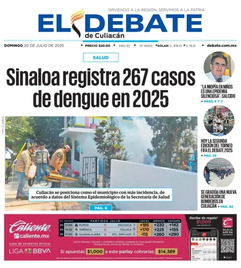 Portada de El Debate de Culiacan