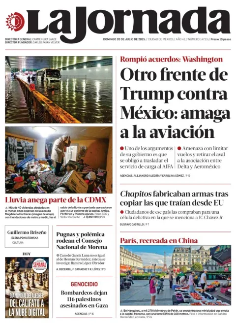 Portada de La Jornada
