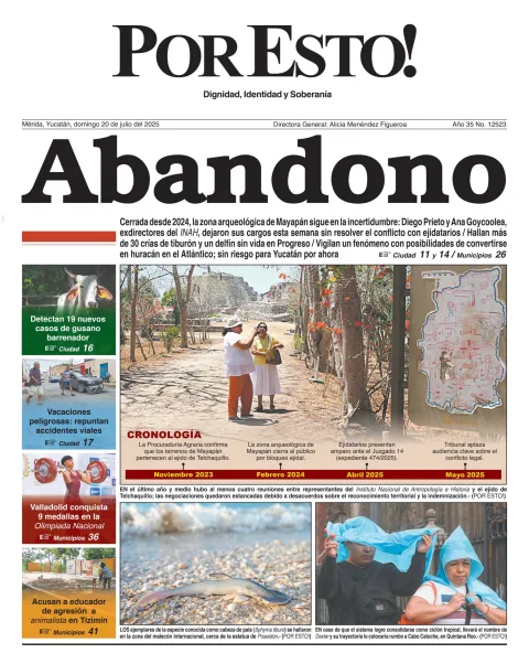 Portada de Por Esto (merida, Yucatan) del domingo, 20 de julio de 2025