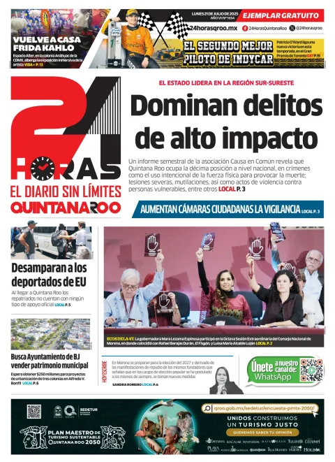 Portada de 24 Horas Quintana Roo
