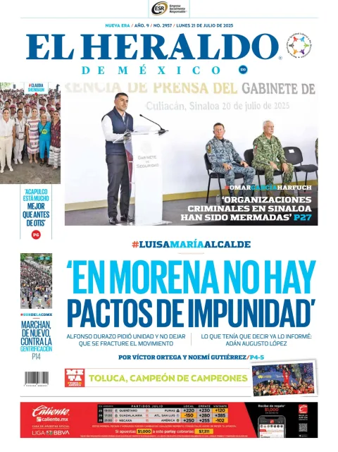 Portada de El Heraldo de Mexico
