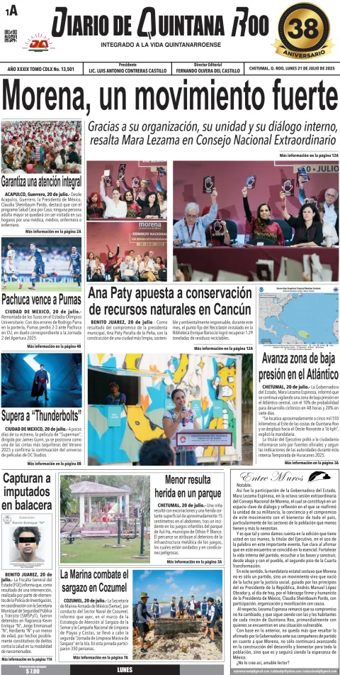 Portada de Diario de Quintana Roo (portada)