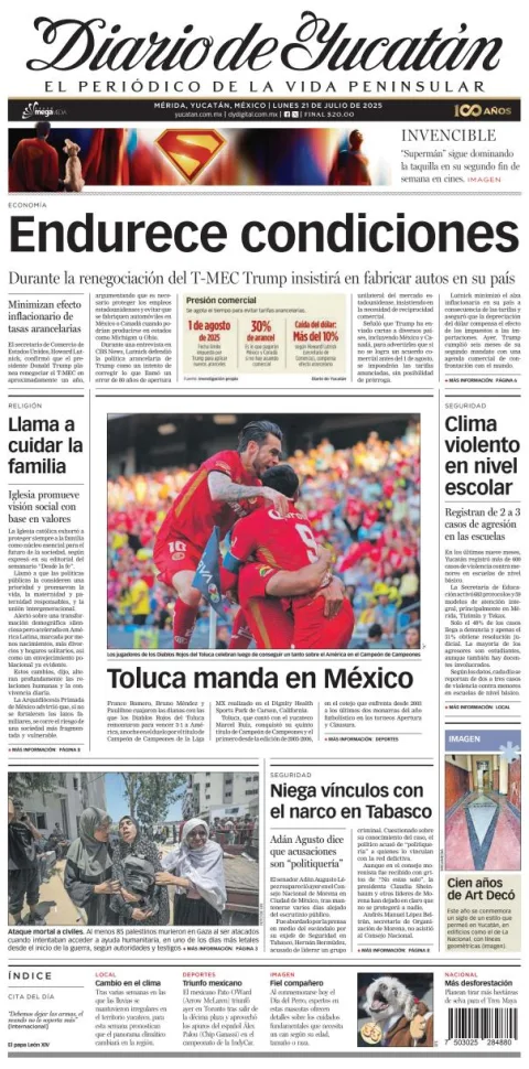 Portada de Diario de Yucatán
