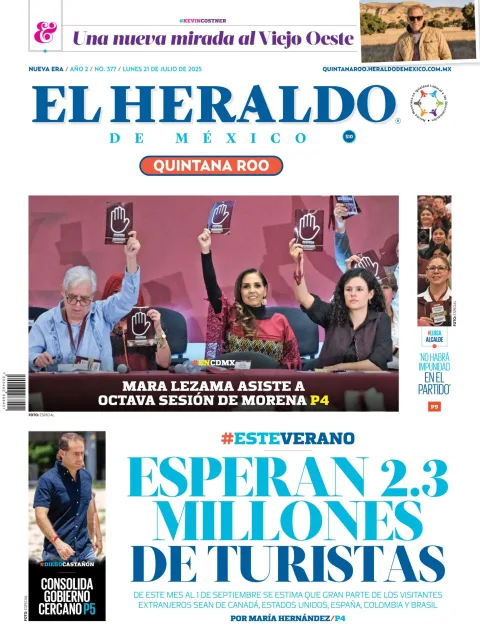 Portada de El Heraldo de Mexico - Quintana Roo del lunes, 21 de julio de 2025