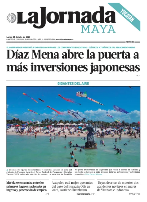 Portada de La Jornada Maya Yucatán del lunes, 21 de julio de 2025