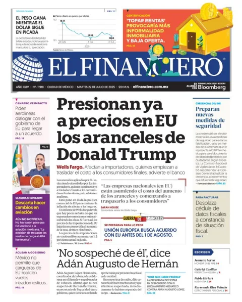 Portada de El Financiero