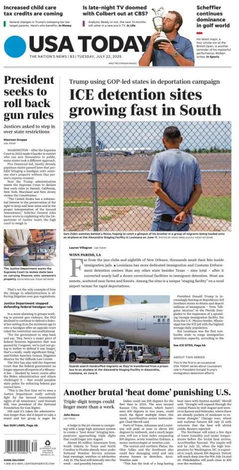 Portada de Usa Today