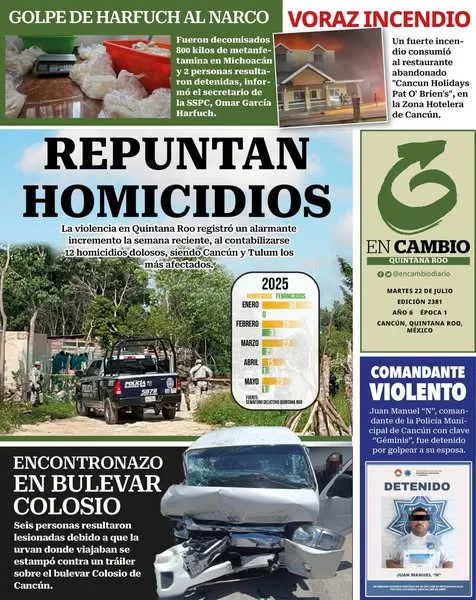 Portada de En Cambio - Quintana Roo (contraportada) del martes, 22 de julio de 2025