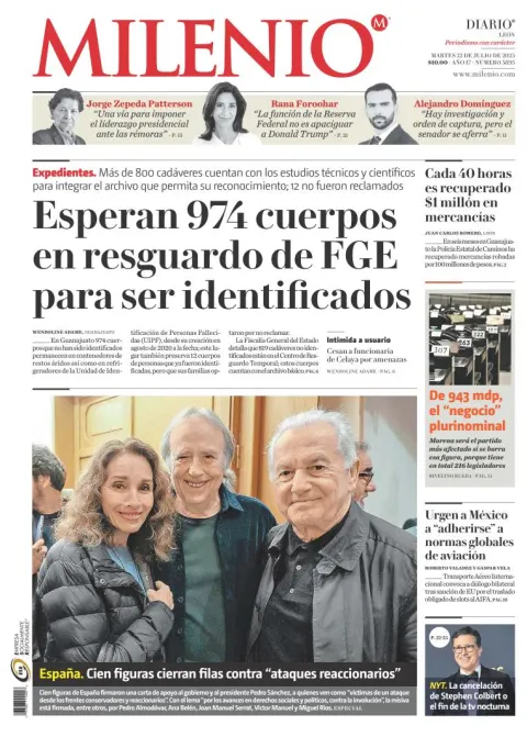 Portada de Milenio Leon del martes, 22 de julio de 2025