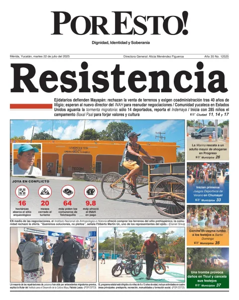 Portada de Por Esto (merida, Yucatan) del martes, 22 de julio de 2025