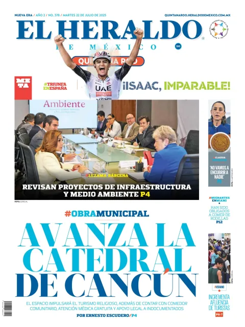 Portada de El Heraldo de Mexico - Quintana Roo del martes, 22 de julio de 2025