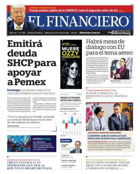 Portada de El Financiero