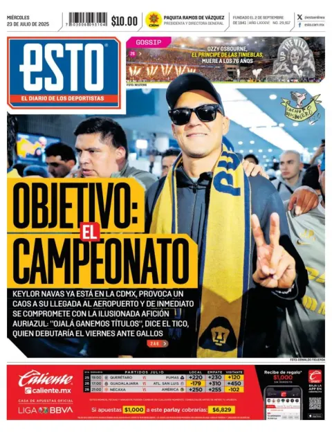 Portada de Esto del miércoles, 23 de julio de 2025