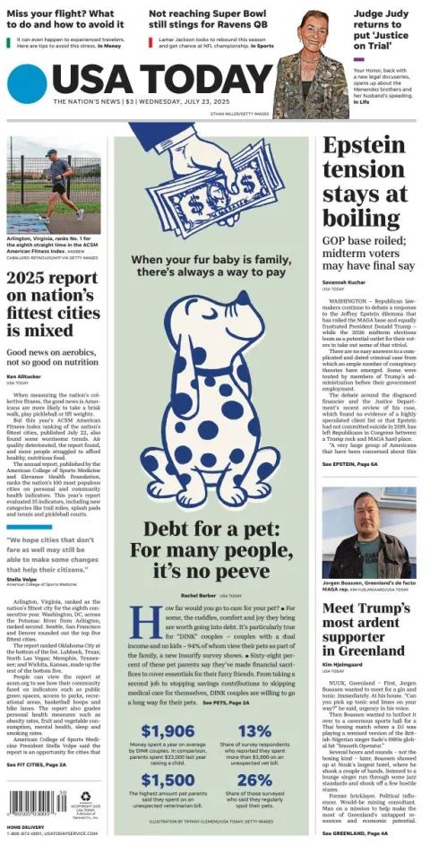 Portada de Usa Today